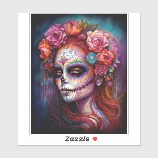 Suikermederdag van de dood sticker (Vel)