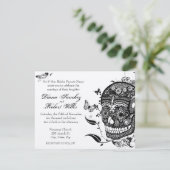 Suikermuertes op goudmetaalpapier kaart (Staand voorkant)