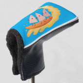 Suikernachos-maïschips surfende cartoon golfheadcover (3/4 voorkant)