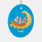 Suikernachos-maïschips surfende cartoon keramisch ornament (Rechts)