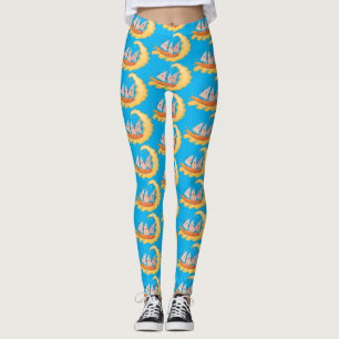 Suikernachos-maïschips surfende cartoon leggings