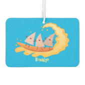 Suikernachos-maïschips surfende cartoon luchtverfrisser (Achterkant)