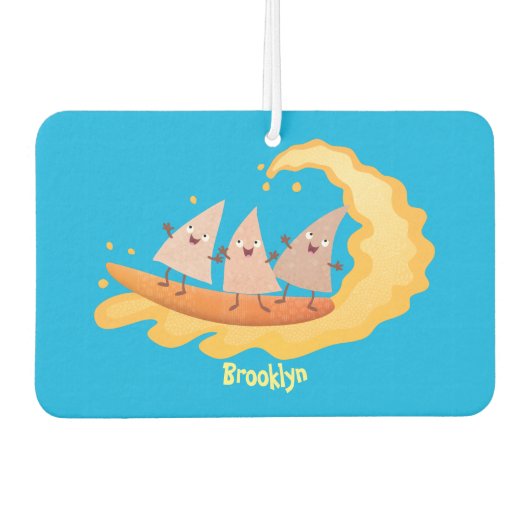 Suikernachos-maïschips surfende cartoon luchtverfrisser (Voorkant)