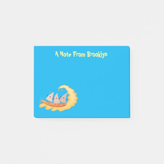 Suikernachos-maïschips surfende cartoon post-it® notes (Voorkant)