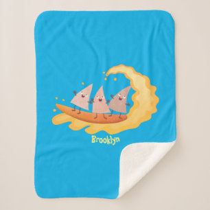 Suikernachos-maïschips surfende cartoon sherpa deken