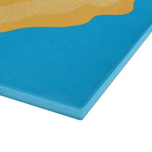 Suikernachos-maïschips surfende cartoon snijplank (Hoek)