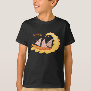 Suikernachos-maïschips surfende cartoon t-shirt