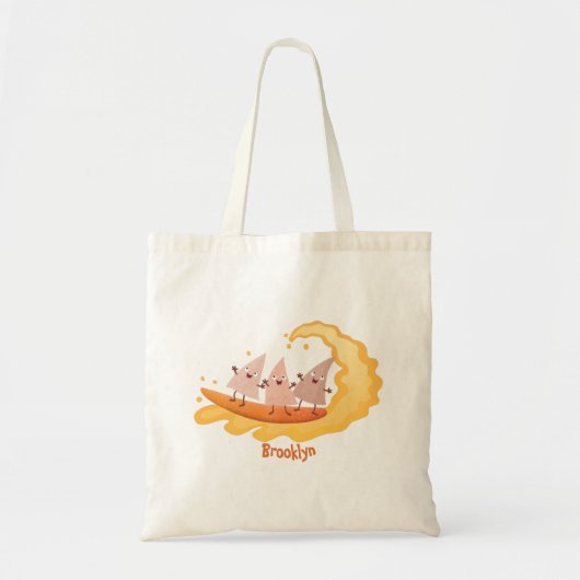 Suikernachos-maïschips surfende cartoon tote bag (Voorkant)