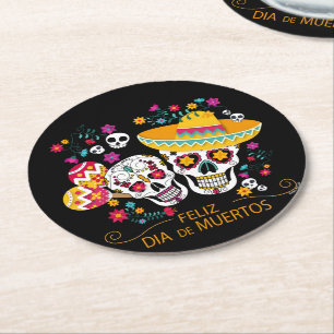 Suikerriemen en -bloemen ronde kartonnen onderzetter