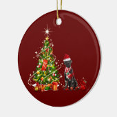 suikerriet met kerstmis met Pet Keramisch Ornament (Links)