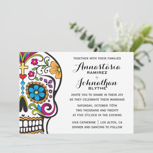 Suikerriet Uitnodiging tot bruiloft (Staand voorkant)