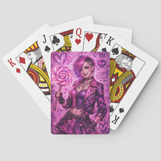 Suikerroes Rebel: Neon Snoep Chaos Pokerkaarten