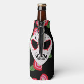 Suikerroos Mustache Skeleton Flesjeskoeler (Fles Achterkant)