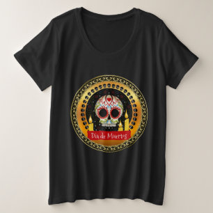 Suikerschedel bloeit intimiderend en eng grote maat t-shirt