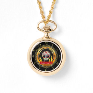Suikerschedel bloeit intimiderend en eng horloge