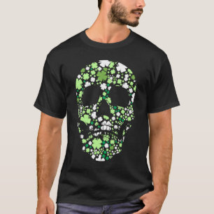 Suikerschedel C Skeleton Shamrock Irish St. Pat T-shirt