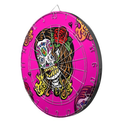 suikerschedel dartbord (Voorkant Rechts)
