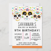 Suikerschedel Dia de la Muerte Halloween Birthday  Kaart (Voorkant)