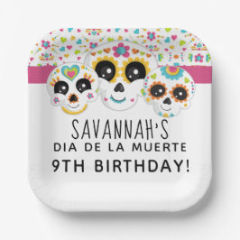 Suikerschedel Dia de La Muerte Halloween Birthday Papieren Bordje