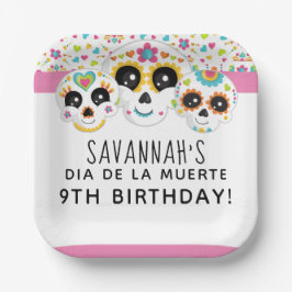 Suikerschedel Dia de La Muerte Halloween Birthday Papieren Bordje