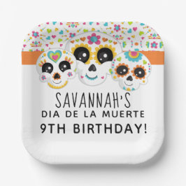 Suikerschedel Dia de La Muerte Halloween Birthday Papieren Bordje