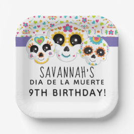 Suikerschedel Dia de La Muerte Halloween Birthday Papieren Bordje