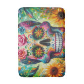 Suikerschedel Dia De Los Muertos Dag van de dood Badmat (Voorkant Verticaal)