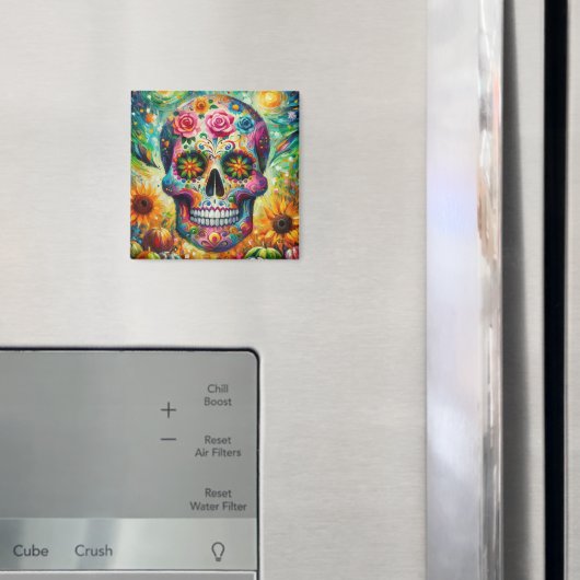 Suikerschedel Dia De Los Muertos Dag van de dood Magneet (Insitu (Koelkast))