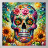 Suikerschedel Dia De Los Muertos Dag van de dood Poster (Voorkant)