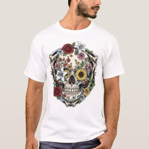 Suikerschedel Dia De Los Muertos Dag van de dood T-shirt