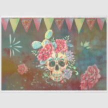 Suikerschedel Dia De Los Muertos Decoupage Papier