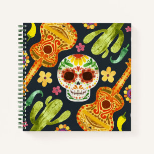 Suikerschedel en gitaren Dia de Muertos   Laptop Notitieboek