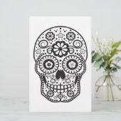 Suikerschedel glimlachen briefpapier (Staand voorkant)