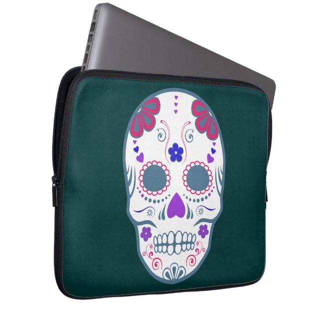 suikerschedel laptop sleeve (Voorkant Rechts)