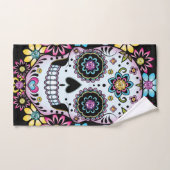 Suikerschedel met kleurrijke bloemen bad handdoek (Handdoek)