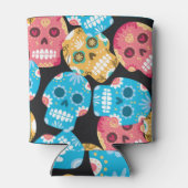 Suikerschedel, naadloze feestelijke achtergrond. blikjeskoeler (Achterkant)