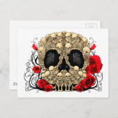 Suikerschedel - Ontwerp van Tattoo Briefkaart (Voorkant / Achterkant)