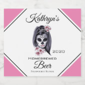 Suikerschedel op maat bier etiket (Enkel label)