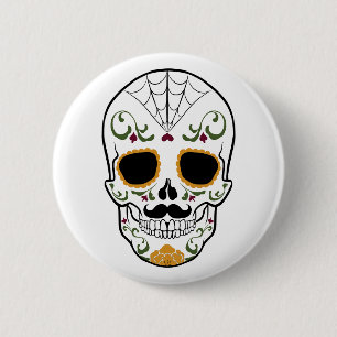  suikerschedel ronde button 5,7 cm
