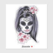 Suikerschedel sticker (Vel)