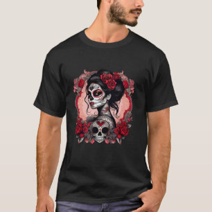 Suikerschedel Vrouwen de los Muertos la Catrina Da T-shirt