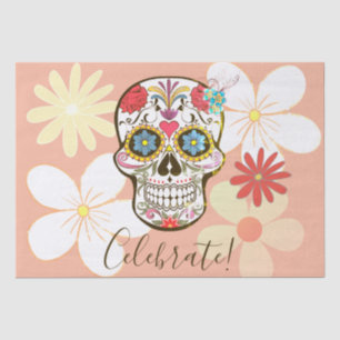 Suikerschedel Zacht petty Peach Roos Hippy Floral Tissuepapier