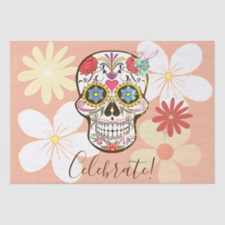 Suikerschedel Zacht petty Peach Roos Hippy Floral Tissuepapier