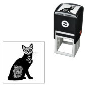Suikerschedel, zwarte kat  zelfinktende stempel (In situ)