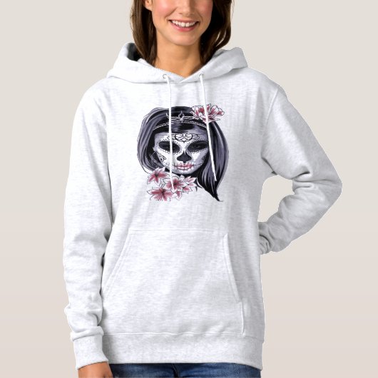 Suikerschedeldag van de dode día de Muertos Hoodie (Voorkant)