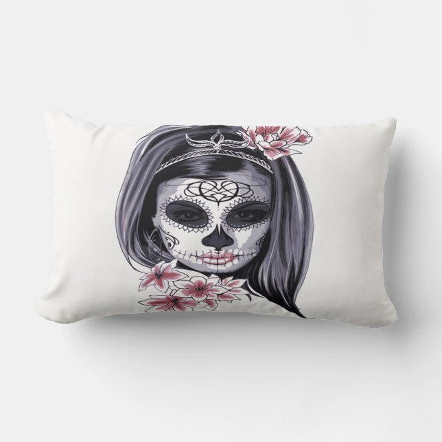 Suikerschedeldag van de dode día de Muertos Kussen (Voorkant)