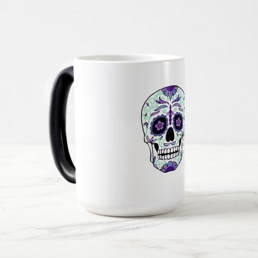 Suikerschedeldag van de dode día de Muertos Magische Mok (Voorkant links)