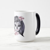 Suikerschedeldag van de dode día de Muertos Magische Mok (Voorkant rechts)