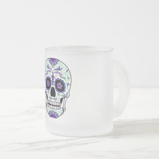 Suikerschedeldag van de dode día de Muertos Matglas Koffiemok (Voorkant rechts)