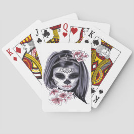 Suikerschedeldag van de dode día de Muertos Pokerkaarten